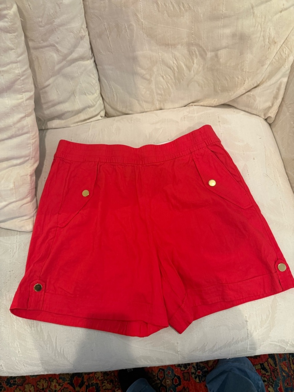 INC International Concepts Bright Red Women's Pull-On Shorts  NWT L